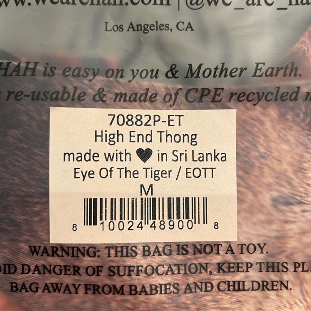 NWT We are hah high end thong eye of the tiger size medium
